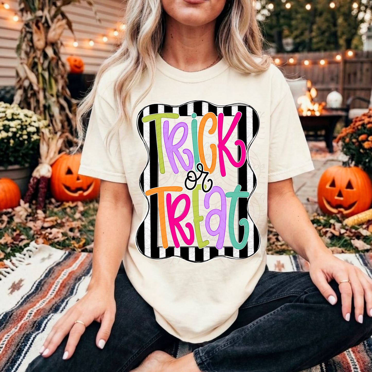 Trick Or Treat Striped Frame
