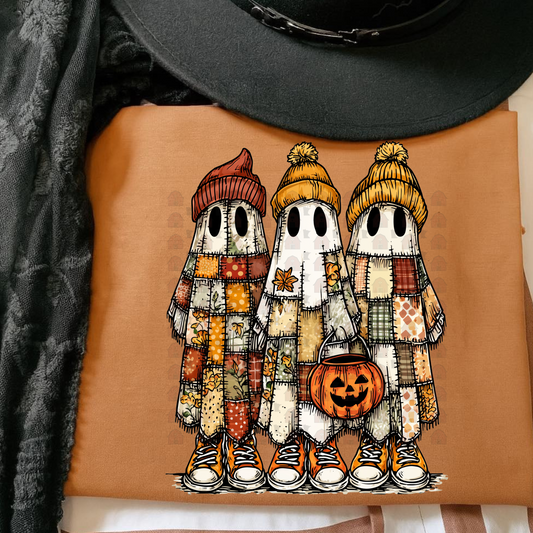 Trio Of Patchwork Ghosts