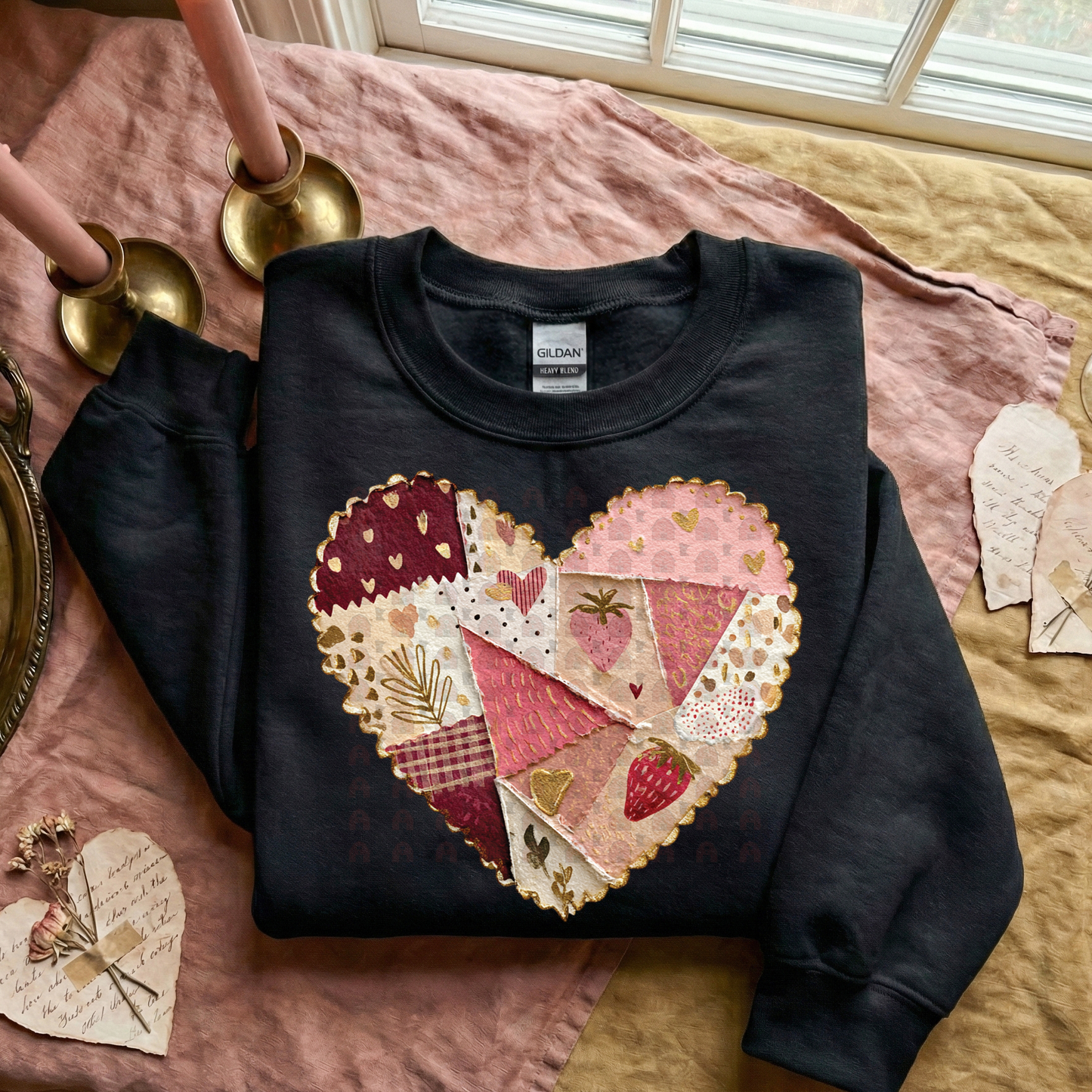 Valentine Heart Shabby Chic Torn Paper