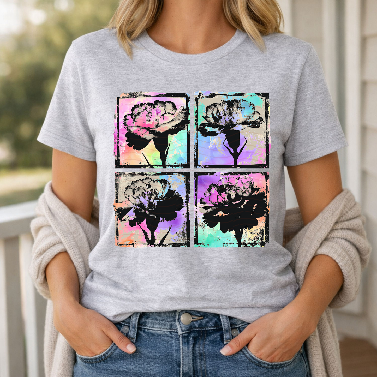 Vibrant Ink Blot Carnation