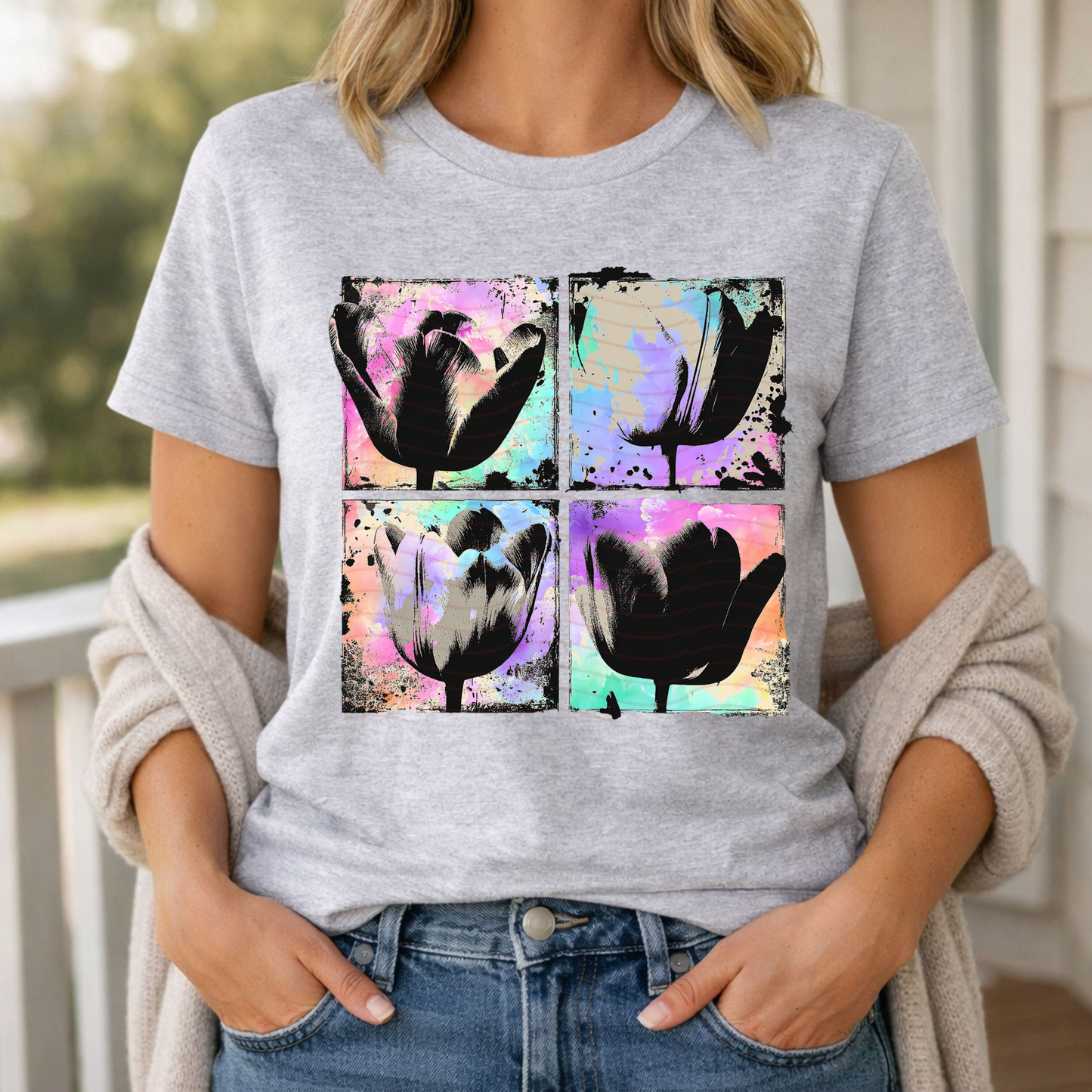 Vibrant Ink Blot Tulip