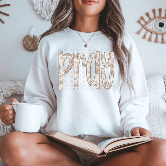 Vintage Brown Floral Pray