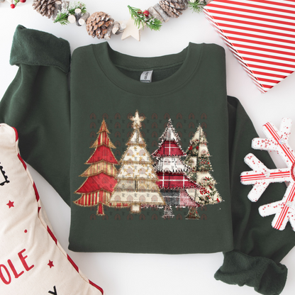 Vintage Patterned Christmas Trees