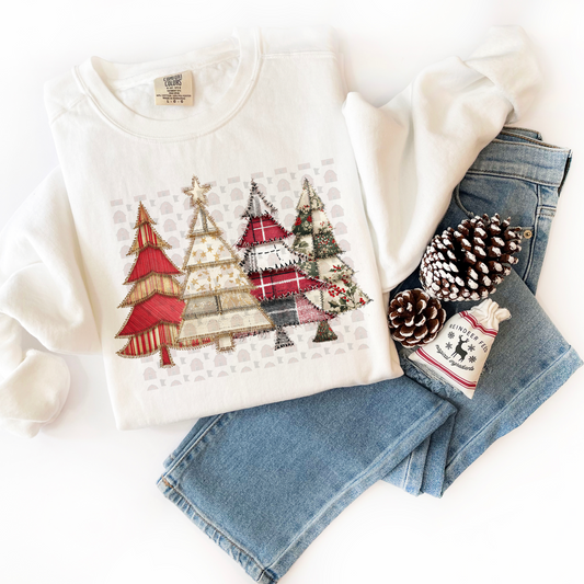 Vintage Patterned Christmas Trees