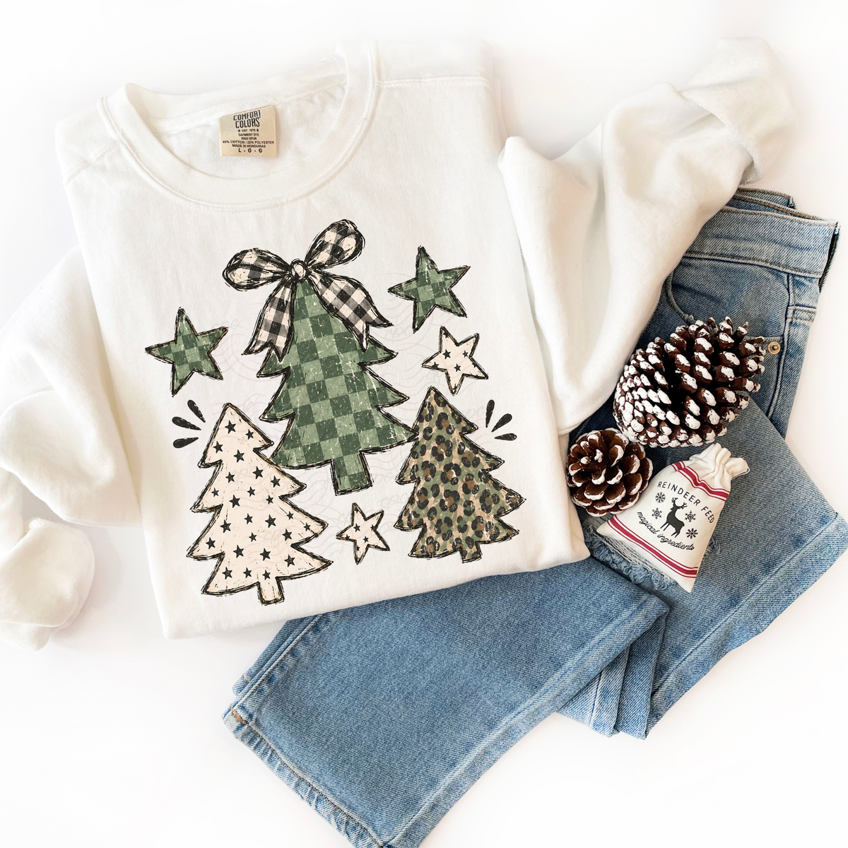 Vintage Star Check Leopard Trees