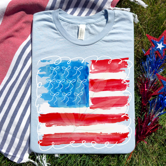 Watercolor American Flag