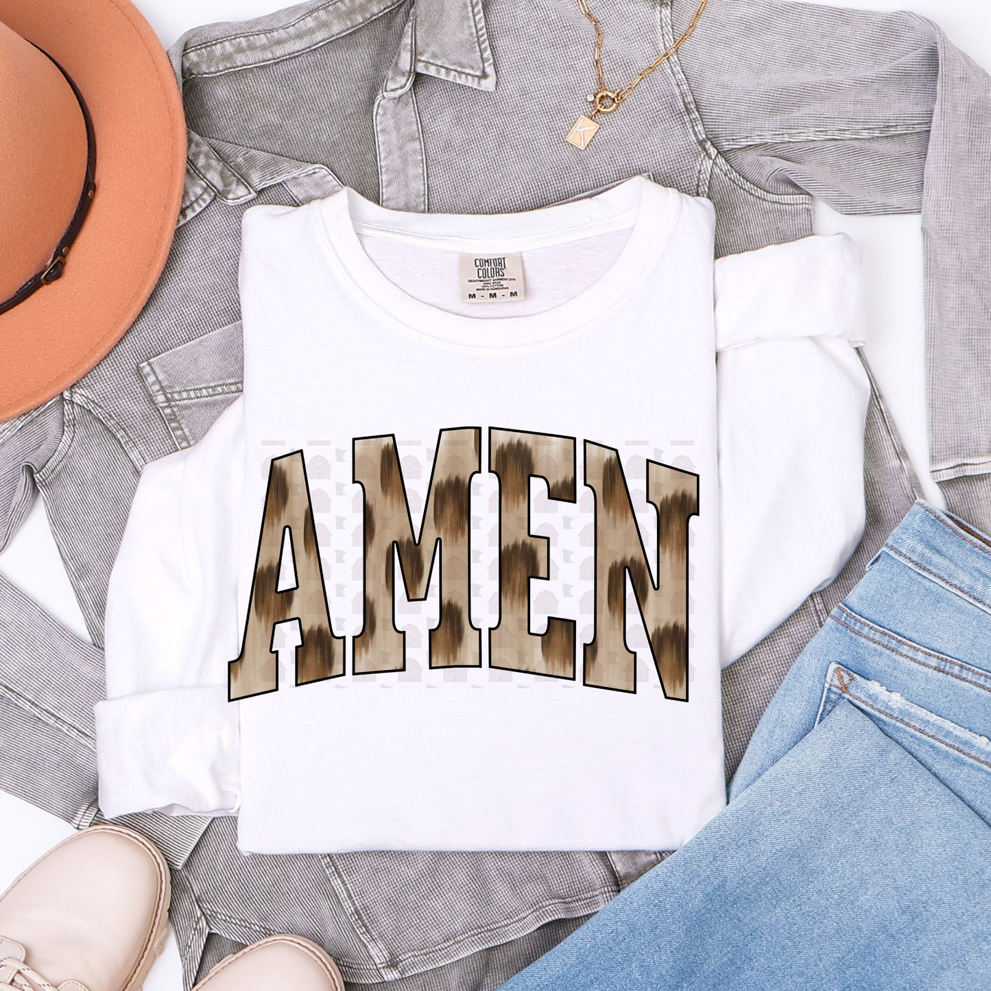 Watercolor Leopard Amen