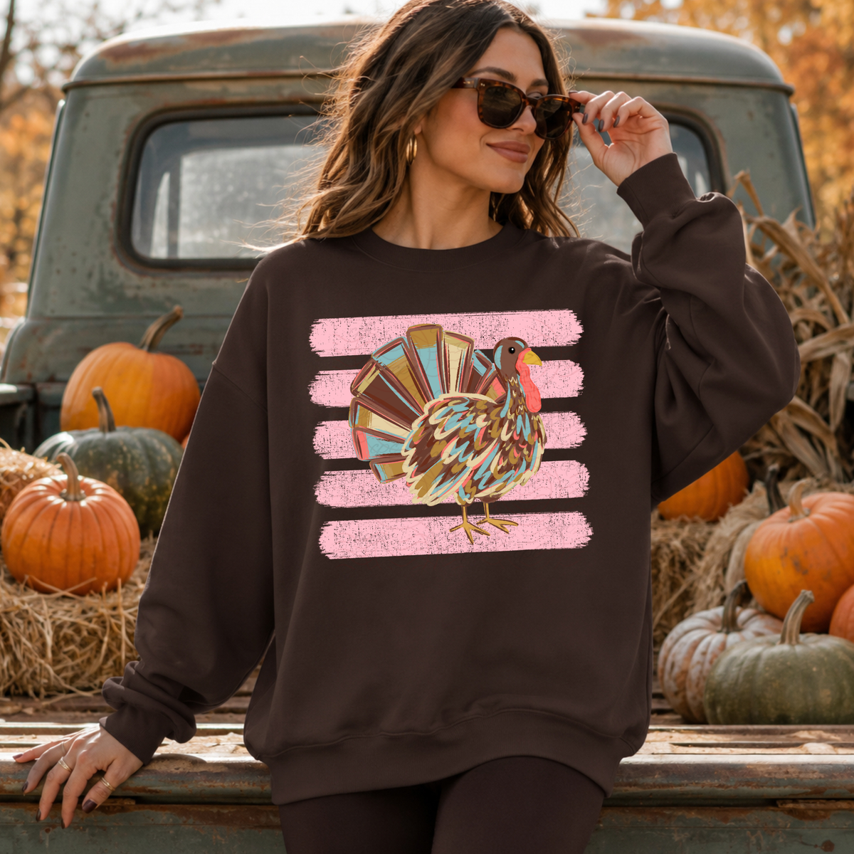 Watercolor Turkey Pink Stripes